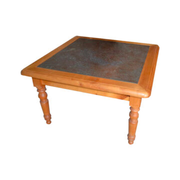 table basse en bois et ardoise