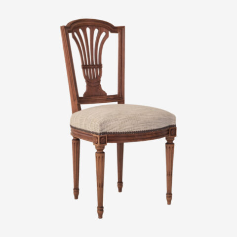 Fauteuil à dossier avec motif gerbe Style Louis XVI