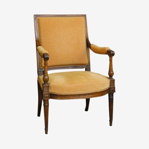 Fauteuil à dossier de plan droit Style Louis XVI