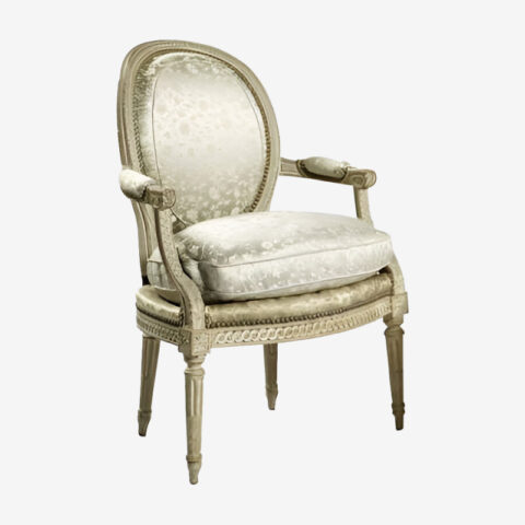 Fauteuil à dossier en médaillon Style Louis XVI