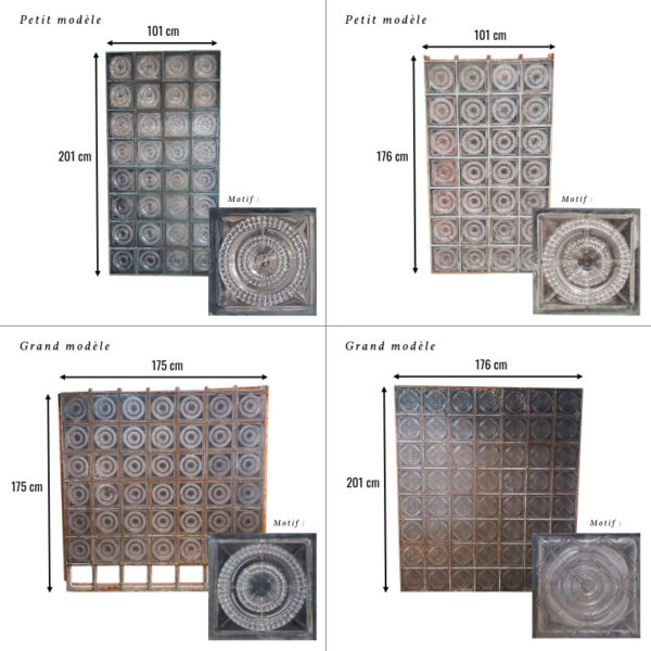 Dimensions parois en verre décoratives style art déco